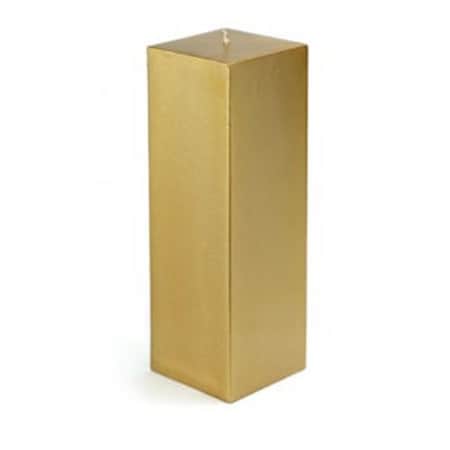 Zest Candle CPZ-163-12 3 x 9 in. Metallic Bronze Gold Square Pillar Candle, 12PK CPZ-163_12